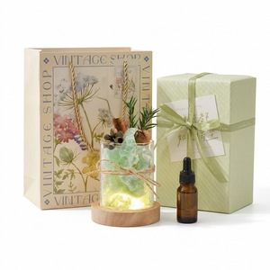 Crystal Reed Diffuser Gift Set <b>Essential</b> Oil Aroma Stone Night Light Romantic Birthday Gift Souvenir For Ladies - Product Image 3