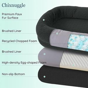 Lit pour chien taille humaine en polyester, très vendu, avec mousse <span class=keywords><strong>à</strong></span> mémoire de forme, doux, amovible, lavable, portable, avec poignée et couverture - Product Image 2