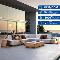 Ensemble de meubles de jardin sectionnels en rotin PE confortable avec structure en aluminium, résistant aux intempéries, style minimaliste, canapés de jardin, canapé d'extérieur