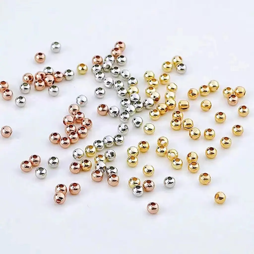 Bulk 2mm 3mm 4mm Round Non Tarnish 14K 18k Gold Filled Beads for Jewelry Making