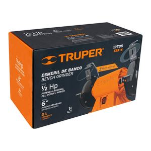 Truper-Amoladora eléctrica de banco, Grado Industrial, 1/2 HP, 6 ', para moler - Product Image 1