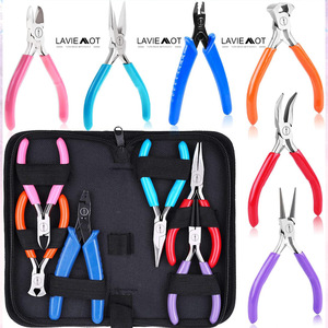 Ensemble de pinces à bijoux LAVIE MOT, 6 pièces, 30 cm, acier à haute teneur en carbone, antidérapant, outils d'artisanat DIY - Product Image 4