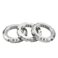 Écrou rond fendu à droite en acier inoxydable 304 de marque QD, finition brute, verrouillage de précision impérial M10-M200