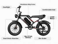 Vélo électrique rétro à gros pneus, 20 pouces, homologué CE, FCC, RoHS, double suspension, étanche, directement de l'usine