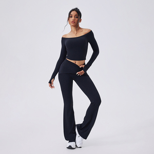 Ensemble <span class=keywords><strong>de</strong></span> yoga et <span class=keywords><strong>de</strong></span> sport pour femmes PASUXI, haut <span class=keywords><strong>de</strong></span> soutien-gorge sans bretelles à manches longues, pantalon taille haute à séchage rapide, vêtements <span class=keywords><strong>de</strong></span> sport actifs, tenue <span class=keywords><strong>de</strong></span> sport - Product Image 3