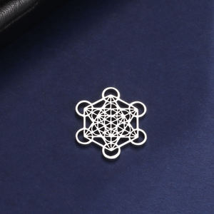 大天使メタトロンキューブチャームジュエリー作りネックレスDIYペンダント卸売アクセサリー用ステンレス鋼チャーム - Product Image 2