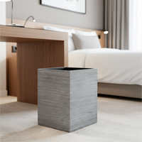 Poubelle rectangulaire en résine grise, poubelle de luxe pour hôtel, poubelle de salle de bain, poubelle pour cuisine