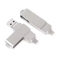 Clé USB pivotante 2-en-1 Type-C USB-A/OTG en métal de haute qualité, USB 3.0/2.0, 32 Go, promotionnelle, pour entreprise, mémoire USB