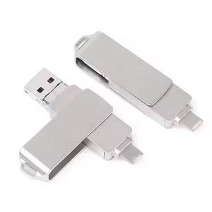 Clé <span class=keywords><strong>USB</strong></span> 3.0 pivotante 2-en-1 Type-C vers <span class=keywords><strong>USB</strong></span>-A/OTG haute vitesse en métal, 32 Go, disques promotionnels, mémoire flash, clé <span class=keywords><strong>USB</strong></span> - Product Image 3