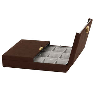 Sac de rangement portable pour bijoux à double ouverture avec inserts personnalisables et plateau organisateur de bijoux à nombre de compartiments ajustable - Product Image 3