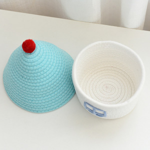 Factory Hot Sale Hand Woven Cotton Rope Baby Tote <b>Basket</b> Organizing Home Decoration <b>Storage</b> - Product Image 5