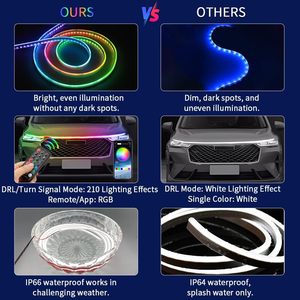 Bande lumineuse de capot de voiture APP BT Music Control RGB Feux de circulation diurne Clignotants pour BMW <span class=keywords><strong>AUDI</strong></span> Voitures SUV Camions Moto - Product Image 2