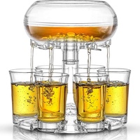 Distributeur et support de verres à shot en acrylique coloré à 6 compartiments avec bouchon, mini verres à shot pour jeux de fête