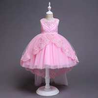 E2woo ODM Vestido de Fiesta para Niñas al por Mayor, con Apliques Florales de Encaje, Ecológico, Transpirable, Hasta la Rodilla, Estilo Dulce