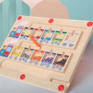 Jouets Montessori Train Stylo d'écriture Jeu de labyrinthe à billes Jeu de tri des couleurs et de comptage Planche d'opération Jouet <span class=keywords><strong>éducatif</strong></span> pour enfants - Product Image 2