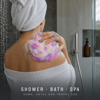 Lot de cadeaux de luxe en gros avec logo personnalisé : éponge de bain en maille, boîte spa, loofah exfoliant, pouf de lavage corporel OEM ODM