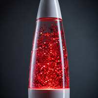 Mini Lampe à Lave LED Moderne Effet Fusée Scintillante, Alimentée par Piles, à Changement de Couleurs, Commande Manuelle par Bouton, Veilleuse pour Chambre, Bureau, Maison