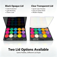 Palette de maquillage professionnelle UV 15 couleurs pour le visage et le corps, activée à l'eau, lavable
