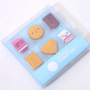 프로모션 3D 딸기 쿠키 하트 쿠키 지우개 모양의 퍼즐 고무 아트 지우개 쿠키 웃는 얼굴 모양의 지우개