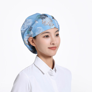 Cappello da Lavoro Traspirante a Righe in Poliestere/Cotone per Chef di Ristorante, Igienico per Uso Domestico e Infermieristico, Antipolvere - Product Image 4