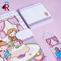 Cuaderno con Cubierta de PU Rosa y Encuadernación Térmica, Set de Regalo con Lazo Bordado, Diario Bonito, Bolígrafo, Borradores, Pegatinas, Cinta Washi y Caja de Regalo