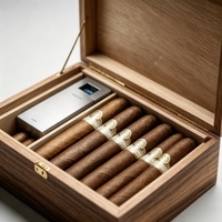 Boîte à cigares en bois avec logo personnalisé, doublure en cèdre, fermeture à charnière en métal, pour collectionneur de cigares de luxe, cadeau de luxe pour gentleman