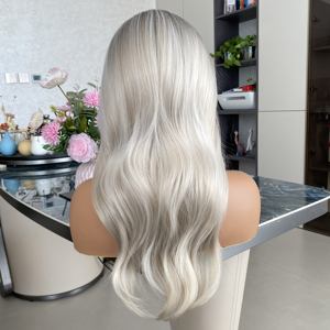 Perruque Carkira Scandi Hairline, cheveux synthétiques ondulés naturels, brun cendré doux, dentelle frontale 13x6, résistante à la chaleur, transparente, 20 pouces - Product Image 3