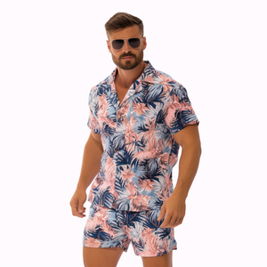 Vêtements polynésiens été décontracté grande taille tenues de plage Slip Shorts <span class=keywords><strong>et</strong></span> hommes chemise hawaï<span class=keywords><strong>en</strong></span> <span class=keywords><strong>Couple</strong></span> ensemble - Product Image 3