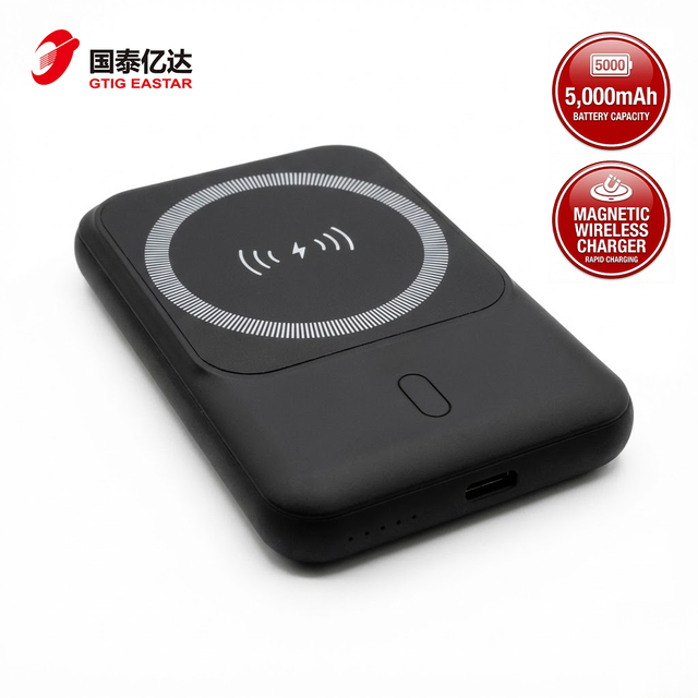 Magnetic Slim 20W Ultra Slim Portable Powerbank 5000mAh with Wireless Charging and Type-C for iPhone and Android