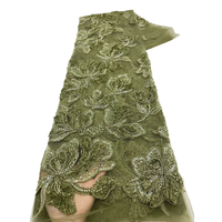 NI.AI Nouveau design Tissu en dentelle florale perlée, dentelle brodée, dentelle filet simple, tissu à paillettes, dentelle à paillettes, tissu à perles