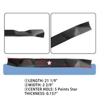 Lame de tondeuse à gazon de 21-1/16 po pour plateau de 42 po, remplace 139775 532139775 594893101 5321397-75, pièces de rechange avec trou central étoilé à 5 points, lot de 2