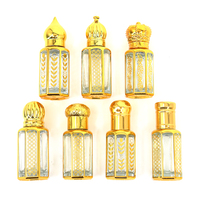 3ml 6ml 12ml Design octogonal Petit mini rouleau portable doré Remplissage vide Huile de parfum Attar Bâton arabe Bouteilles en verre
