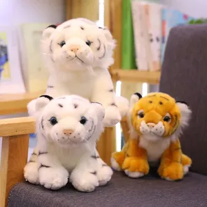 Mini Tigre sentado de peluche de 12cm para niños, muñeco de animales con relleno, regalo creativo, decoración del hogar, regalo de Navidad