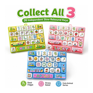 Colorful UV Plastic Sensory Press Toy Cartoon Keyboard 26 <b>Key</b> Buttons Decompression Fidget Backpack Charm for Children Teens - Product Image 5