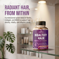 AegleWell OEM Vitamines pour Cheveux, Peau et Ongles en Capsules - Cure de 30 Jours, Formule Biotine, Collagène et MSM, Supplément de Croissance Capillaire à la Biotine