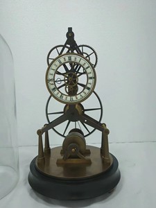 French Style Antique Oval Brass Great Wheel Handcrafted Porcelain Dial Brass Pendulum <strong>5</strong> Days Fusee Mechanism Skeleton Clock - Product Image 5