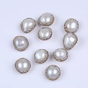 17-18mm Crystal Pave Freshwater Pearls Baroque Pearl Loose Beads