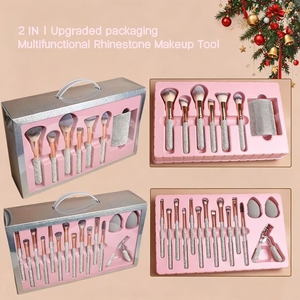 Diamond Makeup Brush Set with Hair Hoop eyelash Curler Diamond Bucket Beauty Eggs Makeup Tools Gift Kit GZ RTS Bulk Mixed Order - Product Image 3