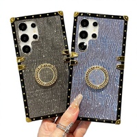 Étui de luxe en TPU à paillettes effet vaguelettes d'eau pour S24+ avec support de téléphone anti-traces de doigts et antichoc