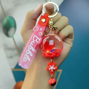 Cute Dried Flower Liquid Keychain Liquid <b>Floating</b> Flower Bag Car Pendants Acrylic Wind Chime Keyrings - Product Image 5