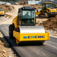 Compacteur vibrant CNCMC TRS16 de 16 tonnes à tambour unique avec système d'arrosage pour les projets de réparation des routes en asphalte urbaines