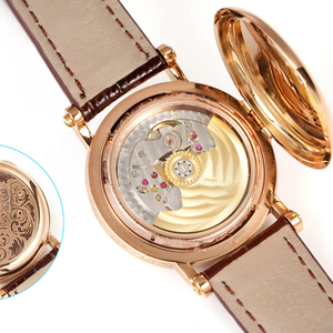 Montre de luxe personnalisée haut de gamme en or rose, verre saphir, cadran blanc, fonction calendrier, montre de business - Product Image 3