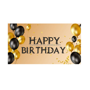 110*180cm noir or étanche Polyester bannière drapeaux 30e 40e 50e joyeux <span class=keywords><strong>anniversaire</strong></span> fête fournitures bienvenue porche signe - Product Image 5