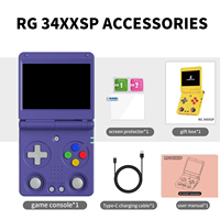 Console de jeu portable classique RG34XXSP en gros, écran 3,4 pouces, lecteur de jeux vidéo Linux avec 64 Go, 9000 jeux, Wi-Fi, jeux rétro