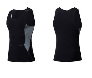Hot Supplier Custom Quick Dry Tight <strong>Men's</strong> Bodybuilding Sport Fitness <strong>Vest</strong> Athletic Tank Top Nylon Spandex <strong>Mens</strong> <strong>Compression</strong> Shirt - Product Image 3