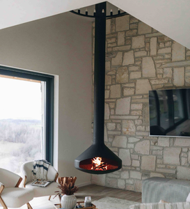 Estufa Flotante de Vidrio, <span class=keywords><strong>Chimenea</strong></span> de <span class=keywords><strong>Leña</strong></span> Colgante Montada en el Techo Interior con Diámetro de 1000 mm - Product Image 3