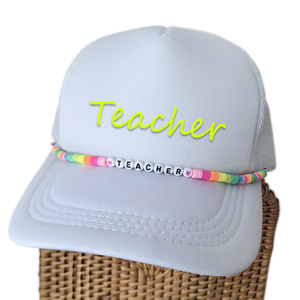 Gorra de regalo personalizada bordada, gorra de camionero de malla con el mejor profesor, añade Cadena de abalorios - Product Image 4