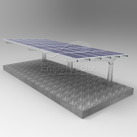 Système de montage de carport solaire EmperySolar 2kW en acier au carbone et aluminium, surface galvanisée à chaud, résistance au vent 60 m/s, résistance à la neige 15-20.
