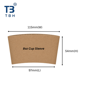 Funda de cartón corrugado para vasos de 8oz, con aislamiento térmico, impresión personalizada, ecológica, para café, cantina, oficina, compatible con OEM y ODM. - Product Image 1