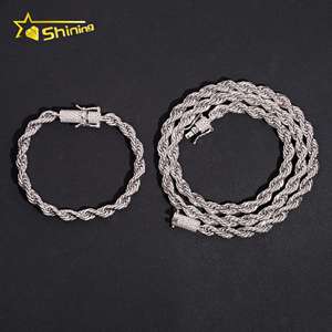 공장 직판 도매가 모이사나이트 클라스프 스테인리스 스틸 <span class=keywords><strong>6mm</strong></span> 다이아몬드 컷 로프 체인 - Product Image 2